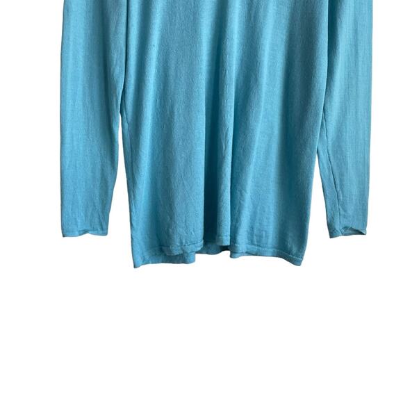 J Jill Women‎ Sweater S Turquoise Lightweight Merino Wool Workwear Quiet Luxury - Picture 6 of 10